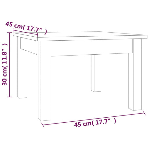 vidaXL Coffee Table Grey 45x45x30 cm Solid Wood Pine