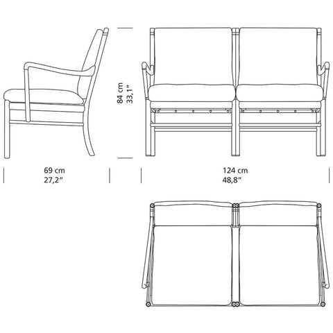 Carl Hansen OW149-2 Colonial Sofa - Utility Design Carl Hansen & Son