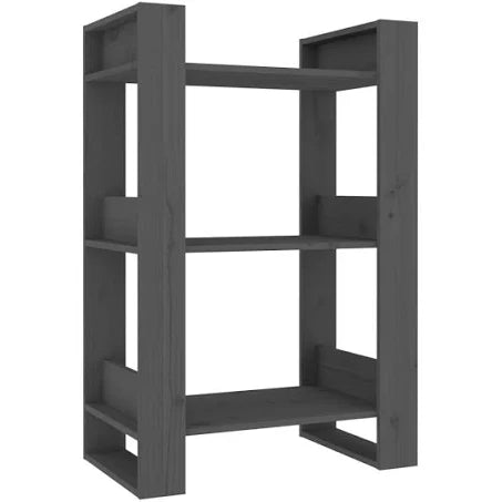 vidaXL Book Cabinet/Room Divider 60x35x91 cm Solid Wood Pine Grey