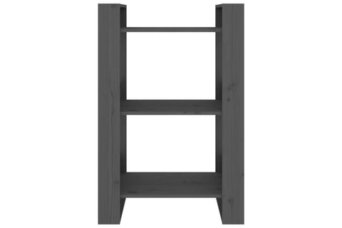vidaXL Book Cabinet/Room Divider 60x35x91 cm Solid Wood Pine Grey