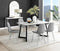 Furniture Box Carson White Marble Effect Dining Table and 6 Grey Corona Silver Chairs