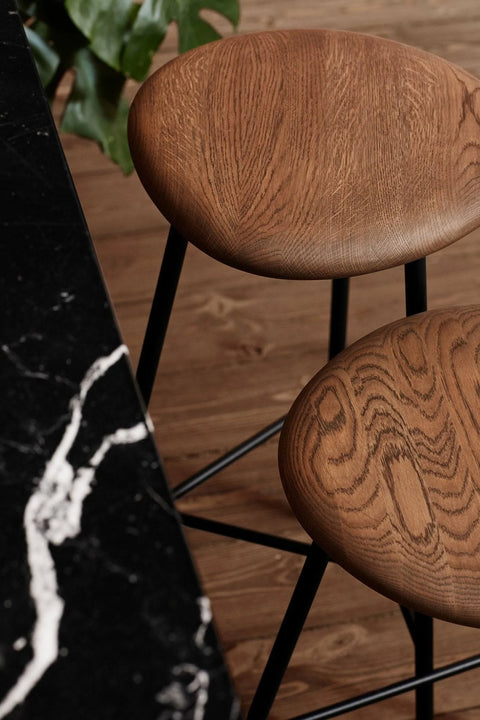 Warm Nordic Pebble Bar Stool, 76 cm, Oiled Ash - Black