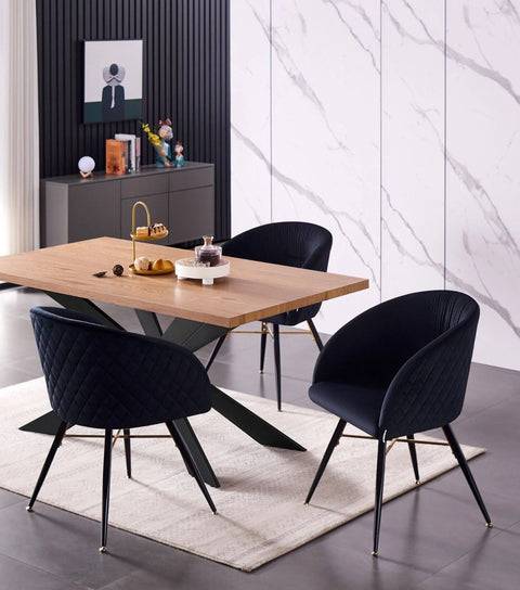 Vittorio Lux Velvet Dining Chair With Padded Seat | Tufted | Modern