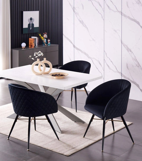 Vittorio Lux Velvet Dining Chair With Padded Seat | Tufted | Modern