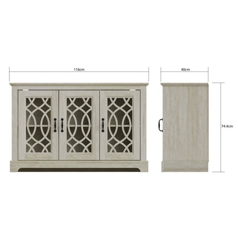 GFW Amelie 3 Door Sideboard - Dusty Grey