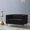 Thom 2 Seater Velvet Sofa With Metal Tipped Legs - Black Velvet