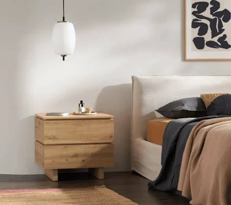 Erma Artisan Oak Effect 2 Drawer Bedside P8AEER22