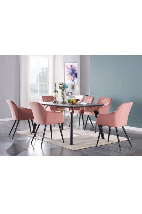 'Camden Cosmo' LUX Dining Set a Table and Chairs Set of 6