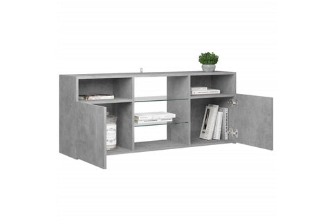 vidaXL TV Cabinet with LED Lights Concrete Grey 120x30x50 cm