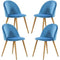 Life Interiors - Set of 4 'Lucia Velvet Dining Chairs' Upholstered Dining Room ...