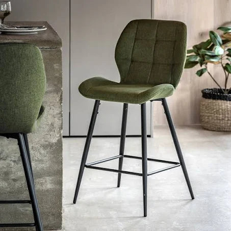 So'home Dover Quilted Bar Stool (set Of 2) In Green - Size: ONE SIZE