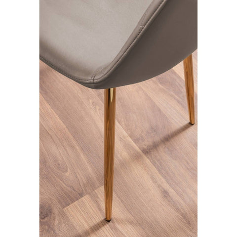 Giovani Dining Table with Four Corona Gold Chairs Set - Cappuccino