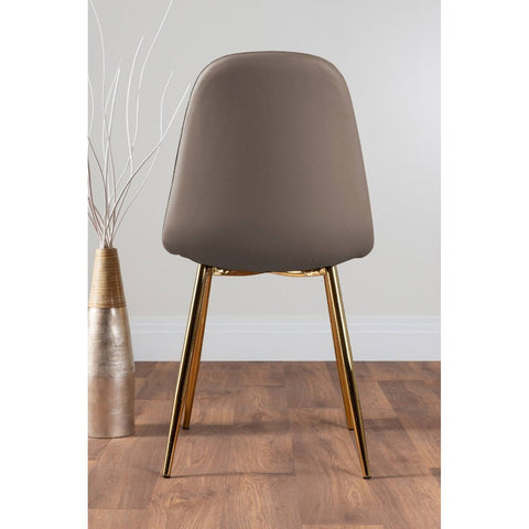 Giovani Dining Table with Four Corona Gold Chairs Set - Cappuccino