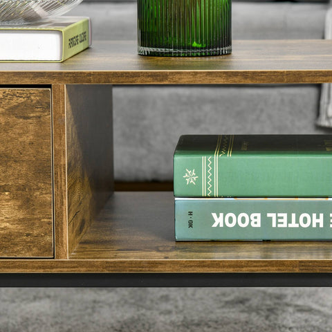 HOMCOM Industrial Coffee Table - Brown