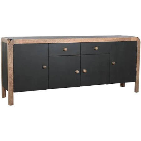 Natural Black Wood Sideboard by DKD Home Decor