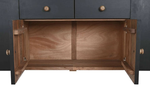 Natural Black Wood Sideboard by DKD Home Decor