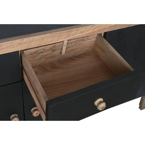 Natural Black Wood Sideboard by DKD Home Decor