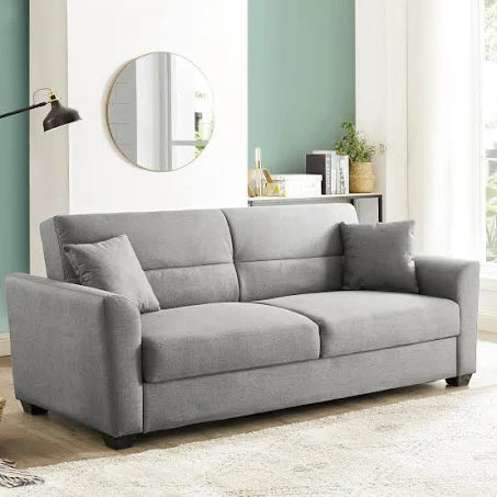 Fallon 3-Seater Storage Sofa Bed - Grey Fabric | Home Detail