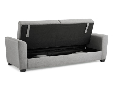 Fallon 3-Seater Storage Sofa Bed - Grey Fabric | Home Detail
