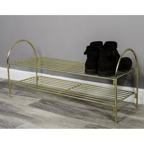 6 Pair Shoe Rack Canora Grey Finish: Gold