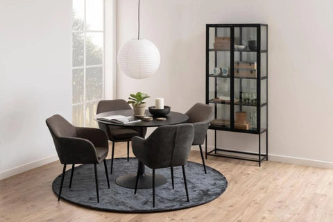Ibiza Round Dining Table in Black Ash