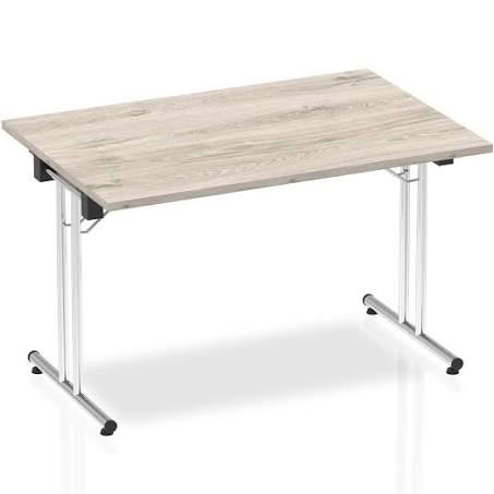 Impulse Folding Rectangular Table Grey Oak 1200mm
