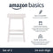 Amazon Basics Solid Wood Saddle-Seat Kitchen Counter-Height Stool, Set of 2 ...