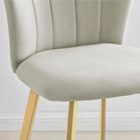 Set of 2 Juniper Soft Touch Velvet Fluted Art Deco Bar Stools With Gold Chrome ...