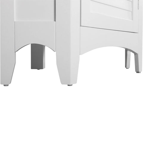 Teamson Home - Bathroom Corner White Wooden Standing Cabinet
