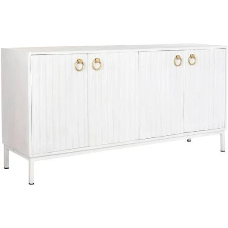 Sideboard DKD Home Decor Metal White Mango Wood (152 x 40 x 77 cm)