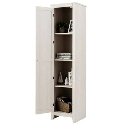 Costway Wood Tall Storage Cabinet 4 Tires Display Organizer Freestanding Pantry ...