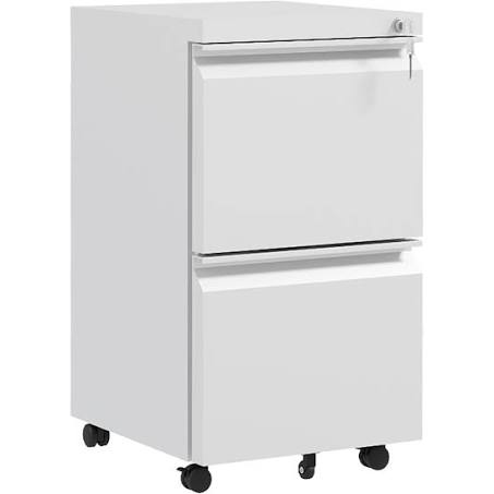 Vinsetto - 2-Drawer Filing Cabinet W/ Adjustable Hanging Bar Lockable File ...