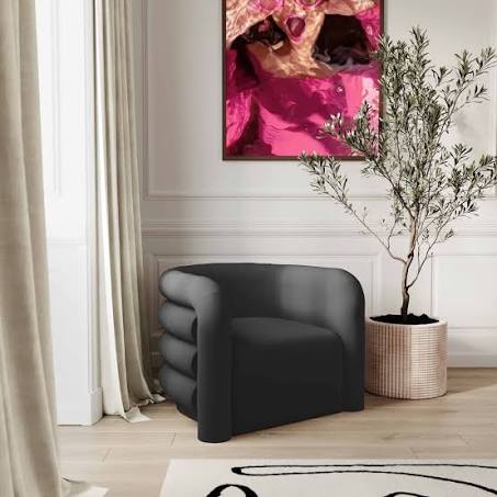 Velvet Accent Chair TOV Furniture UK Upholstery Colour: Black