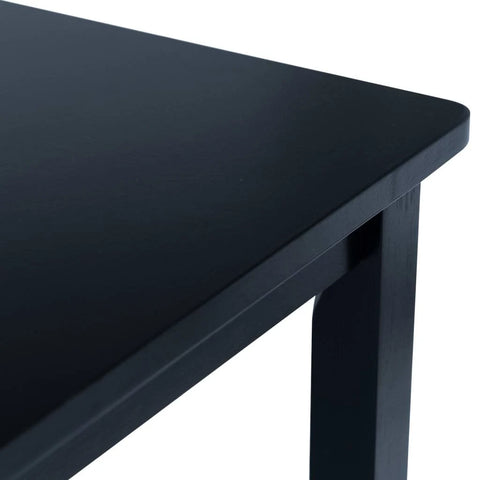 vidaXL Dining Table Black 114x71x75 cm Solid Rubber Wood