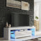 Mex Furniture Ltd - TV Unit with LED Lighting & Gloss Doors / 160cm - White