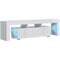 Mex Furniture Ltd - TV Unit with LED Lighting & Gloss Doors / 160cm - White