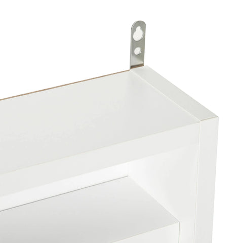 HOMCOM 5 Tier Wall Display Shelf Unit Cabinet with Shelves Glass White
