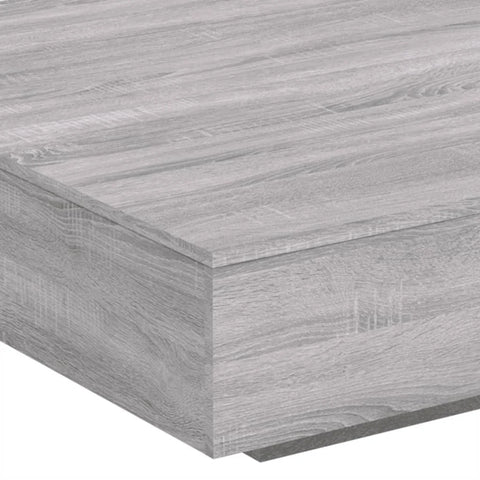 vidaXL Coffee Table with LED Lights Grey Sonoma 100x100x31 cm