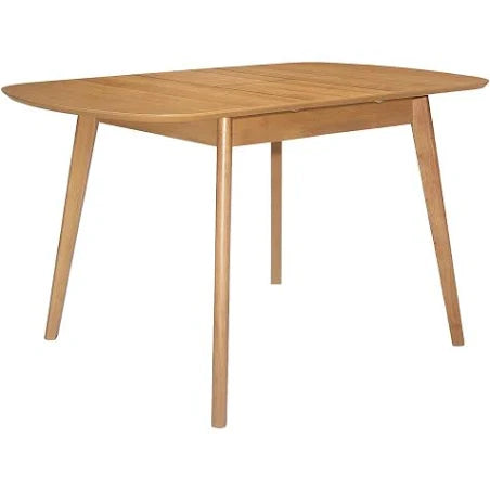 Hallowood Furniture Small Rubberwood Butterfly Extending Dining Table Light Oak