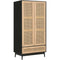 Birlea - Croxley 2 Door 1 Drawer Rattan Wardrobe Black