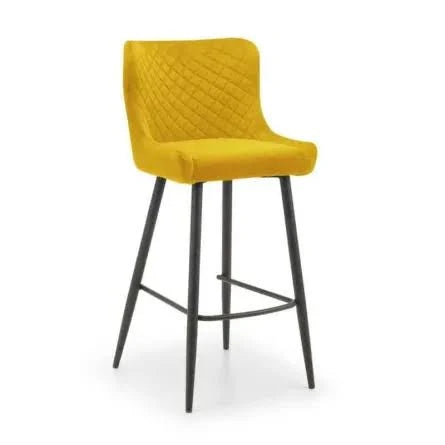 Julian Bowen - Luxe Velvet Bar Stool - Grey