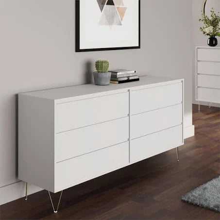 Monaco White 6 Drawer Chest