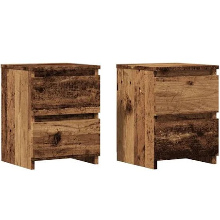 vidaXL Bedside Cabinets 2 Pcs Old Wood 30x30x40 cm Engineered Wood