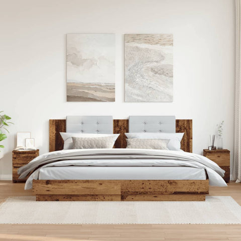 vidaXL Bedside Cabinets 2 Pcs Old Wood 30x30x40 cm Engineered Wood