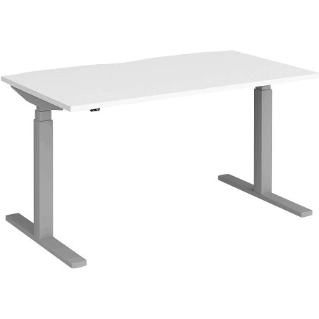Dams International Sit Stand Desk Elev8 Touch White with Silver