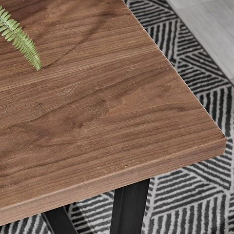 Furniture Box Kylo Brown Wood Effect Dining Table and 4 Green Velvet Milan Black ...