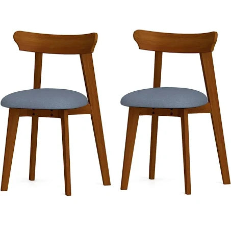 TANGZON Dining Chairs Set of 2, Linen Fabric Upholstered Kitchen Chairs with ...