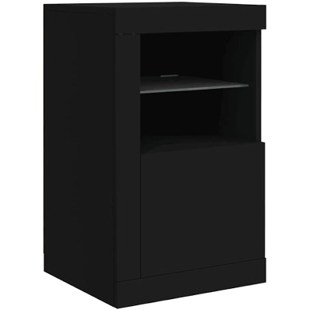 vidaXL Side Cabinet with LED Lights Black Engineered Wood