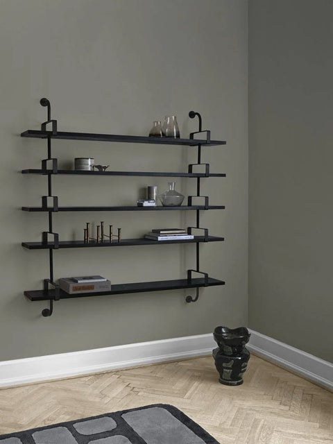 Gubi - 5 Shelves in Walnut 155 cm Demon Shelf