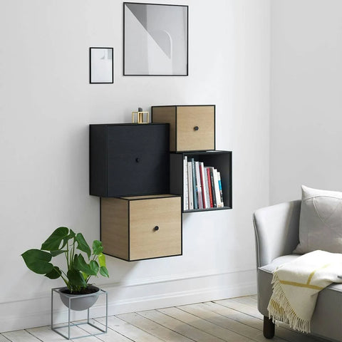 Audo Copenhagen Frame 42 Cube with Door Black-stained Ash